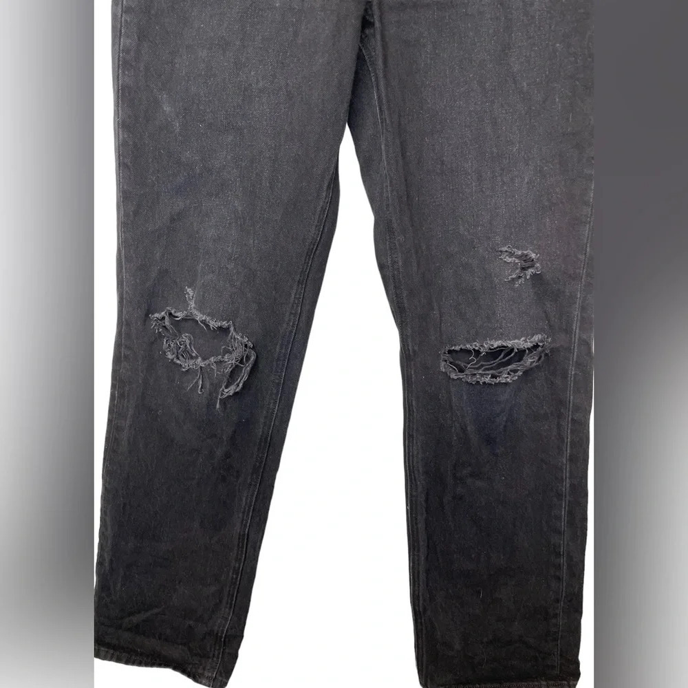 Denim Forum Aritzia The Bonet High Rise Loose Black Jeans Distressed Size 25 - Picture 7 of 10